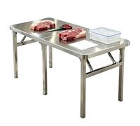 Junvstor Table en Acier Inoxydable pour la préparation et Le Travail des Aliments, Multi-Tailles en Option, îlot de Cuisine, établi Commercial en métal, extérieur, Restaurant, Cuisine(180x40x75cm)