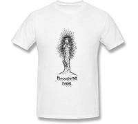 junwei Men's Porcupine Tree Design T Shirt White M