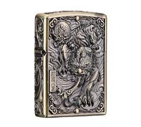 junweideyi Briquet de style chinois des cadeaux, remplaçable pour Zippo (étui uniquement), taille de l'insert compatible 3,6 cm x 1,2 cm x 5 cm, boîtier allume-cigare (style 3)