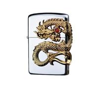 junweideyi Briquet dragon chinois 2024 Année du dragon, remplaçable pour Zippo (étui uniquement), taille de l'insert compatible 3,6 cm x 1,2 cm x 5 cm (blanc)