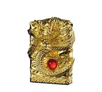 junweideyi Briquet dragon chinois 2024 Année du dragon, remplaçable pour Zippo (étui uniquement), taille de l'insert compatible 3,6 cm x 1,2 cm x 5 cm (doré)