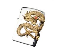 junweideyi Briquet dragon chinois 2024 Année du dragon, remplaçable pour Zippo (étui uniquement), taille de l'insert compatible 3,6 cm x 1,2 cm x 5 cm (blanc)