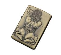 junweideyi Coque briquet en métal de style vintage, motif en relief bronze, compatible avec inserts Zipo (coque uniquement), taille de l'insert compatible 3,6 cm x 1,2 cm x 5 cm (style 5)