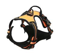 junweideyi Ensemble harnais anti-traction réglable réfléchissant Oxford pour chien de petite, moyenne et grande taille (orange, M)