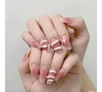 junweidyi Faux ongles artisanaux avec design aux motifs bleus et argentés, multicolored sparkling,Faux ongles et capsules, 10 pièces (coiffure 1/S, )