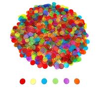 JUNWRROW Lot de 1000 jetons de comptage de bingo transparents de 1,9 cm avec étui - Pour grands jeux de groupe, soirées de jeux et activités éducatives