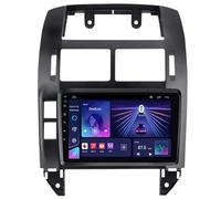 JUNYEW Autoradio Android 16 pour Volkswagen Polo MK4 2004-2009 9'' Écran Tactile Capacitif Bluetooth Auto Radio Lecteur De Voiture Mirrorlink Fonction Bluetooth RDS AM FM USB,8Core4G+WiFi2G+64G