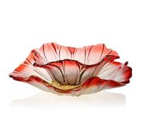 JUNYFFF Corbeille À Fruits en Bol Décoratif, Diamètre 30/20Cm, Verre en Cristal Coupe De Fruits Ménage Maison Créative Table Basse Pot De Bonbons Salon Moderne Maison Créative, 2Pcs,Rouge