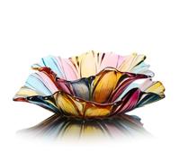 JUNYFFF Corbeille À Fruits en Bol Décoratif, Diamètre 30/20Cm, Verre en Cristal Coupe De Fruits Ménage Maison Créative Table Basse Pot De Bonbons Salon Moderne Maison Créative, 2Pcs,Color