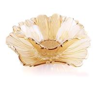 JUNYFFF Corbeille À Fruits en Bol Décoratif, Diamètre 30/20Cm, Verre en Cristal Coupe De Fruits Ménage Maison Créative Table Basse Pot De Bonbons Salon Moderne Maison Créative, 2Pcs,Jaune