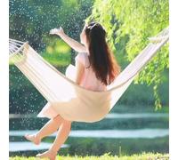 JUNYFFF Hamac Double À Barres Capacité De Charge Statique 300 Kg 290 X 150 Cm, Toile Hamacs Exterieur pour Intérieur, Balcon, Extérieur, Jardin, Voyage, Camping