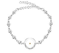 JunyiDIY Bracelet Chrétien pour Femme | Chaîne en Cœur avec Pendentif Rond Gravé Rien n’est Impossible pour Dieu | Bijoux d’Espoir en Acier Inoxydable Plaqué Platine YA4282