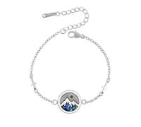 JunyiDIY Bracelet Croix Montagne Graine De Moutarde, Acier Inoxydable Ajustable Bijoux De Foi Pour Femmes Hommes, Cadeau Religieux Chrétien Pour Baptême Confirmation Conférences De Foi
