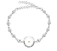 JunyiDIY Bracelet de Foi Graine de Moutarde pour Femme | Chaîne en Forme de Cœur avec LA FOI PEUT DÉPLACER LES MONTAGNES | Cadeau Chrétien Plaqué Platine Anallergique YA4281