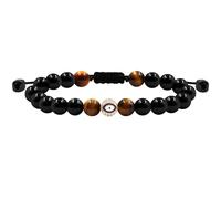 JunyiDIY Bracelet Homme Œil Protecteur Cristal avec Œil de Tigre & Obsidienne Noire, Ajustable, Fait Main, Bijou Protecteur pour Père, Grand-Père, Anniversaire, Noël