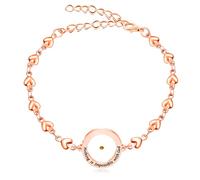 JunyiDIY Bracelet Religieux pour Femme | Chaîne en Forme de Cœur avec Pendentif Rond Rien n’est Impossible pour Dieu | Bijoux Chrétiens Plaqué Or Rose YA4282