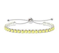 JunyiDIY Bracelet Tennis En Cubic Zirconia Jaune Pour Femme, Bijoux Étincelants Réglables Cadeau Anniversaire Journée De L’amitié YA4043