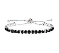 JunyiDIY Bracelet Tennis En Cubic Zirconia Rose Plaqué Argent Pour Femme, Élégant Slider BOLO Réglable Bijoux Romantiques De Noël Pour Meilleure Amie Épouse YA4043