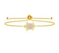 JunyiDIY Bracelet Tortue Sage pour Femme - Bracelet Fin avec Fermoir à Bolo Plaqué Or et Pendentif Tortue Adorable pour Sœur, Noël SJA4597