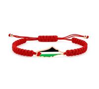 JunyiDIY Bracelet Tressé Rouge Ajustable Drapeau Palestinien En Or Rose Pour Femmes, Charme D’Unité Élégant