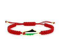 JunyiDIY Bracelet Tressé Rouge Carte De La Palestine En Or Pour Femmes, Cadeau De Foi Symbole De Liberté Et De Soutien Tissé À La Main