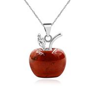 JunyiDIY Collier avec pendentif pomme rouge pour femme | Bijoux en pierre rouge élégants et romantiques pour partenaire amoureux, cadeau d'amour de la saint-valentin, YA4030
