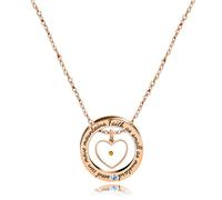 JunyiDIY Collier de graines de moutarde plaqué or rose pour femme - Bijoux d'encouragement, foi, espoir et amour avec pendentif en forme de cœur à l'intérieur d'un anneau circulaire