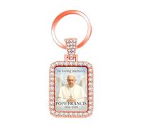 JunyiDIY Porte-clés en cristal or rose, pendentif élégant et long pour sœurs et frères, cadeau de Noël symbole de foi souvenir affectueux YA5951