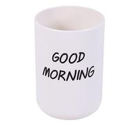JUNYY Couple Créatif Good Morning Salle De Bain Gobelet Rince-Bouche Tasse en Plastique Épaissi Brosse À Dents Tasses (Blanc)