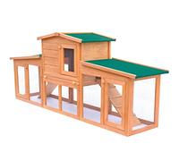JUNZAI Clapier Large pour Petits Animaux avec toits Bois,Cabane Lapin,Grande Cage Lapin