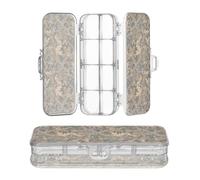 JUNZAN Boîte de rangement pour crayons avec motif camouflage et feuilles de chêne, étui rigide pour enfants, avec bouton-pression et couvercle