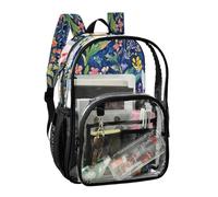 JUNZAN Élégant sac à dos transparent pour filles et femmes, sac à dos transparent de 40 cm, sac à dos transparent pour l'école, bleu roi