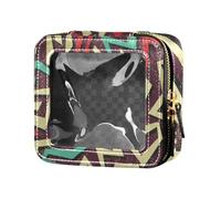 junzan Graffiti Raster Sac de rangement transparent pour maquillage, trousse de toilette, trousse de maquillage pour voler, Graffiti Raster, 5.1 x 2.2 x 4.7 inches, Coloré