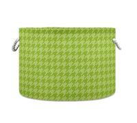 JUNZAN Grand panier à couvertures motif pied-de-poule vert pour enfants, bébés chiens, paniers pour jouets pour chambre d'enfant, salon, chambre à coucher, panier de rangement avec poignée, 50 l