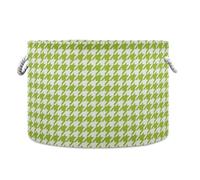 JUNZAN Grand panier de rangement pour couverture, motif pied-de-poule vert pour enfants, bébés, chiens, pour chambre d'enfant, salon, chambre à coucher, panier de rangement avec poignée, 50 l