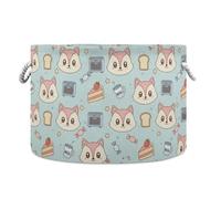 JUNZAN Grand panier de rangement pour couverture, motif renard mignon pour enfants, bébés, chiens, jouets pour chambre d'enfant, salon, chambre à coucher, panier de rangement avec poignée, 50 l