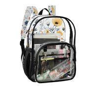JUNZAN Joli sac à dos transparent pour filles et femmes, sac à dos transparent de 40 cm pour l'école