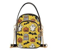 JUNZAN Mini portefeuille à bandoulière portable pour les sorties | Sac pour téléphone portable avec sangle réglable détachable pour voyage Halloween Boo