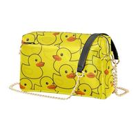 JUNZAN Mini sac à main à bandoulière résistant à l'eau avec poches zippées | Sac à bandoulière robuste cousu en cuir PU pour shopping ville voyage dense canard