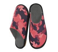 JUNZAN Pantoufles en mousse à mémoire de forme camouflage pour homme et femme - Pantoufles d'intérieur pour chambre à coucher - Anthracite foncé, Anthracite foncé, 6.5-7 Women/7.5-8 Men