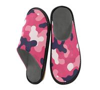 JUNZAN Pantoufles en mousse à mémoire de forme camouflage rose pâle pour femme et homme, Camouflage rose pâle, 4-5 Women/5-6 Men