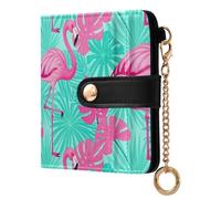 JUNZAN Portefeuille en cuir PU résistant à l'eau pour un usage quotidien | Voyages à la plage faciles à nettoyer pour les amateurs minimalistes Blush Flamingo