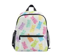 JUNZAN Sac à dos de Pâques beige pour garçons et filles, sac à dos préscolaire, petit sac à dos pour enfants, lapins gommeux âgés de 3 à 8 ans