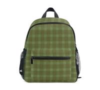 JUNZAN Sac à dos pour enfant - Vert militaire - Motif écossais - Pour garçons et filles - Pour enfants de 3 à 8 ans