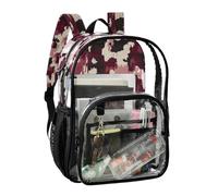 JUNZAN Sac à dos transparent camouflage militaire pour filles et femmes, sac à dos transparent de 40 cm pour l'école