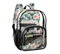 JUNZAN Sac à dos transparent coloré sans couture pour filles et femmes, sac à dos transparent de 40 cm pour l'école