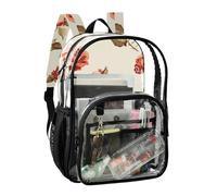 JUNZAN Sac à dos transparent vintage pour filles et femmes, sac à dos transparent de 40 cm pour l'école