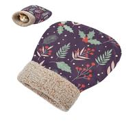 JUNZAN Sac de couchage en peluche chaude pour chat ou petit chien - Lavable en machine - Motif gui violet