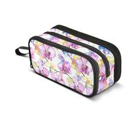 JUNZAN Trousse à crayons avec fleurs sauvages, orchidées, esthétiques, pour femmes, hommes, école, bureau, université, fournitures de papeterie