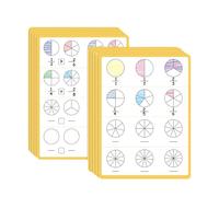 JunZheHub 10 Feuilles Effaçables à Sec sur Les Fractions - Outil Pédagogique pour Développer La Pensée et La Réflexion - Jouet D'éveil Réutilisable